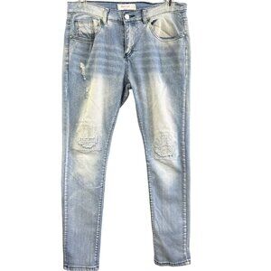 BLUE CULT Denim Relaxed Fit Light Wash Distressed Jeans Y2K Men’s 34